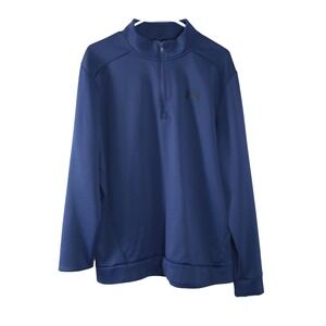 Under Armour Mens XL Navy Blue Quarter Zip Fleece Pullover Loose Fit Sweatshirt